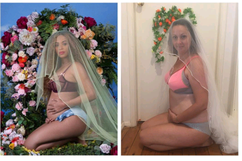 See Funny recreations of Beyonce's baby announcement photo