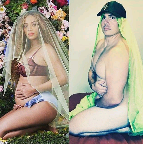 See Funny recreations of Beyonce's baby announcement photo