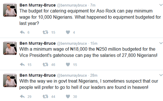 Ben Bruce Speaks on Catering Equipment for Aso Rock and VP’s Gatehouse, Read What He Said 