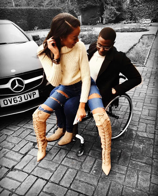  See How Gbenga Daniel's Physically Challenged Son and Girlfriend Loved Up In New Photos