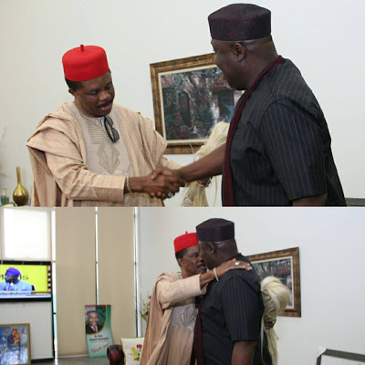 See how Rochas Okorocha And Willie Obiano Reconcile After weeks of Throwing Shades At Each Other [Photos]