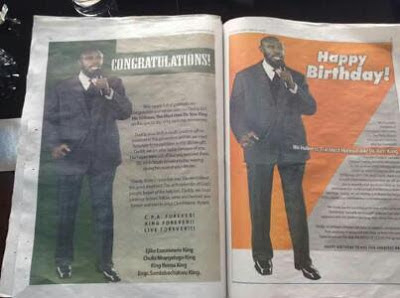 OMG! See How Devoted  Rev. King’s Followers Pay For 13-Page Newspaper Advert To Just Wish Him A Happy Birthday