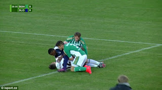Oh Dear! See How A Footballer Saved The Life Of Opposition Goalkeeper After Collision During Match