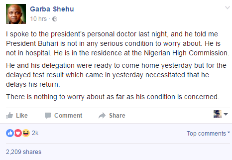 See the Conversation between President Buhari Doctor and Garba Shehu That Might Keep Nigerians Out Of the Dark over President Buhari Health [Must See]