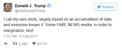President Donald Trump Feud with CNN Deepen As He Calls CNN Fake Again After Saying He Had the Lowest Approval Rating Of Any New President and CNN Replies