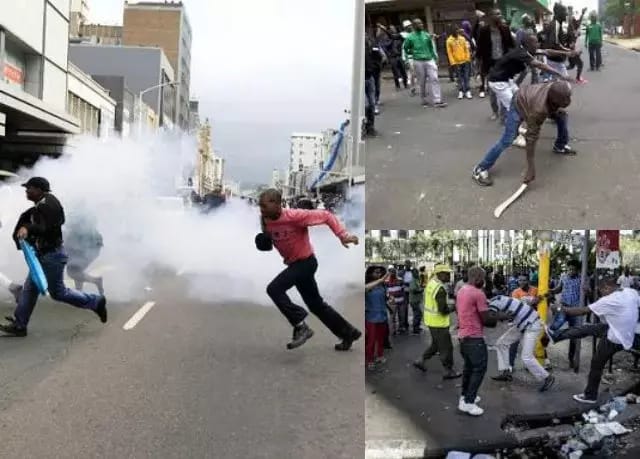 See What Happened Next After Nigerians Reportedly Confront South Africans with Guns 