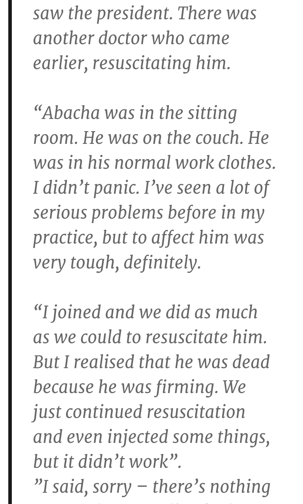 How nigeria ex- military head of state "Abacha" Really Died – Abacha’s Personal Doctor reveals 