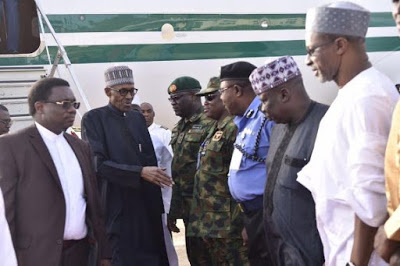 photo news| Photos of President Buhari as he arrived Nigeria this morning