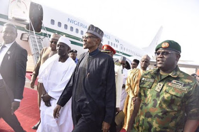 photo news| Photos of President Buhari as he arrived Nigeria this morning