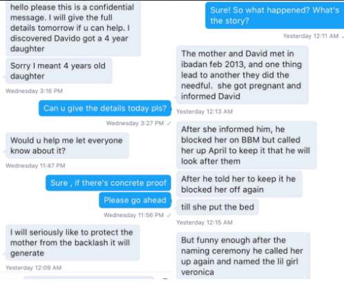 Davido Founds Himself in another Baby Mama Mess, Allegedly Has a 4 Year Old Daughter [Photos of Evidence]