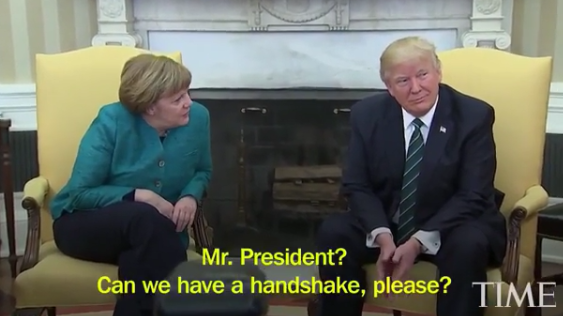 What a Man! What a Boss!!What a Father!!!What a President!!! Watch Video of Donald Trump Refuses To Shake Hands with German Chancellor Angela Merkel