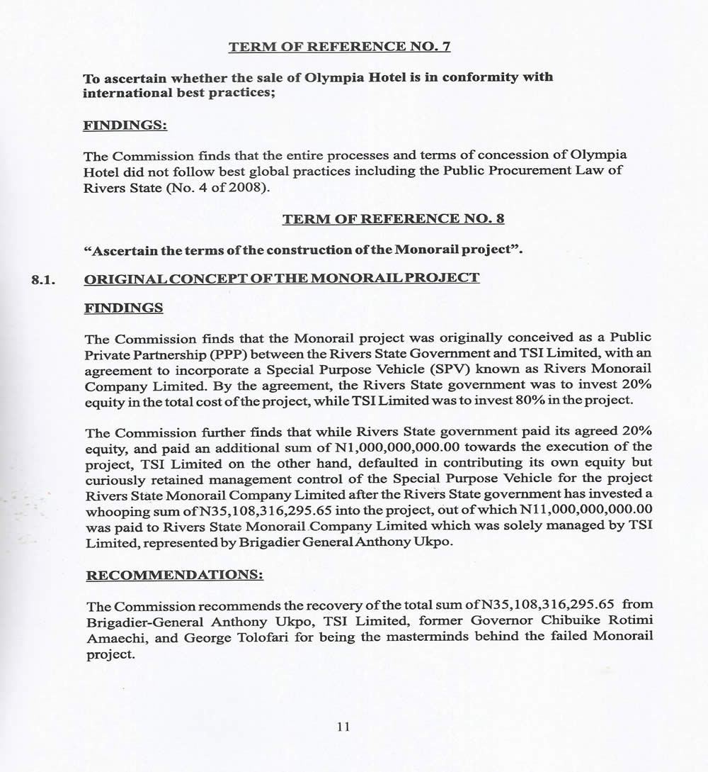 See the White Paper that implicated the Former Governor Chibuike Amaechi for Embezzling over N500billion Rivers State Funds