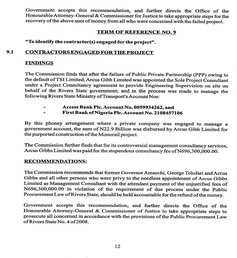 See the White Paper that implicated the Former Governor Chibuike Amaechi for Embezzling over N500billion Rivers State Funds