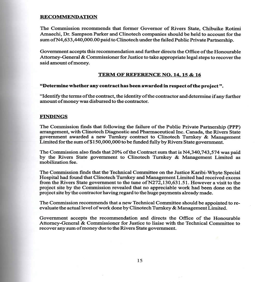 See the White Paper that implicated the Former Governor Chibuike Amaechi for Embezzling over N500billion Rivers State Funds