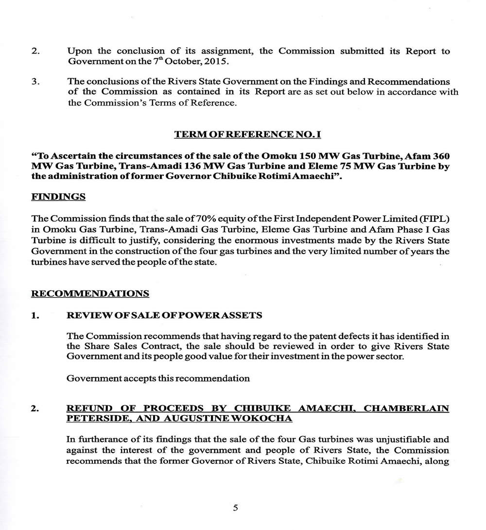 See the White Paper that implicated the Former Governor Chibuike Amaechi for Embezzling over N500billion Rivers State Funds