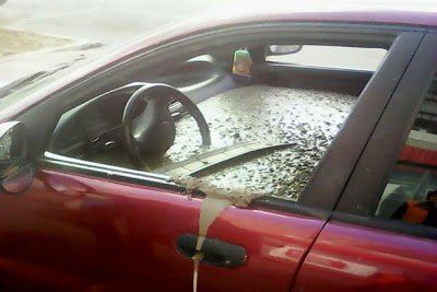 See How Angry Husband Fills Wife's Car with Concrete After She Changed Surname For Supermarket Promotion [Photos]