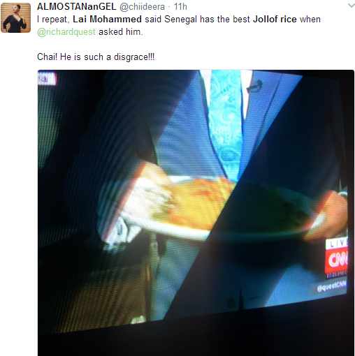 See How Angry Nigerians Slams Lai Mohammed On Twitter For Saying Senegal Makes The Best Jellof Rice [Photos]