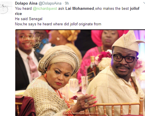 See How Angry Nigerians Slams Lai Mohammed On Twitter For Saying Senegal Makes The Best Jellof Rice [Photos]