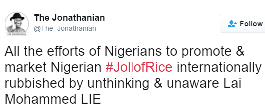 See How Angry Nigerians Slams Lai Mohammed On Twitter For Saying Senegal Makes The Best Jellof Rice [Photos]