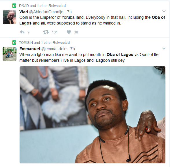 You need to see what Nigerians did After Oba of Lagos Publicly Snubbed Ooni of Ife [photos]