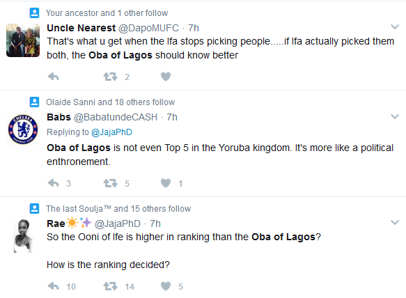 You need to see what Nigerians did After Oba of Lagos Publicly Snubbed Ooni of Ife [photos]