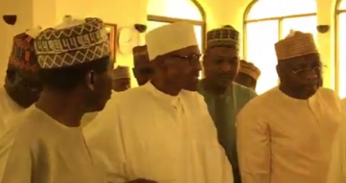 buhari spotted in aso rock mosque