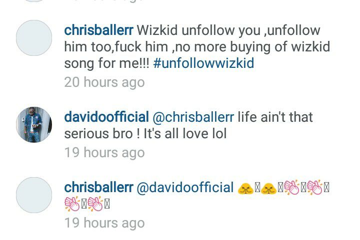 See What Davido Did On Instagram, After A Fan Notified Him Of Wizkid’s Move
