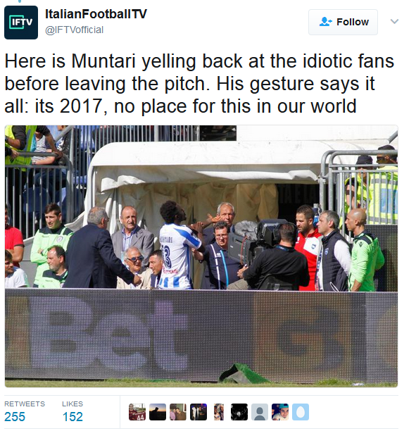  That Heartbroken Moment When Ghanaian Footballer, Muntari Walks Off Pitch After 'Being Racially Abused'[See Photos]