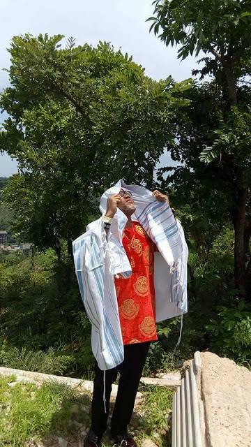 PHOTO NEWS!!! IPOB Leader, Nnamdi Kanu Spotted Praying At A 'Sacred Place' In Enugu State [Must See]