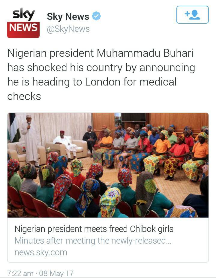 See What Skynews Just Reported About Buhari’s Health That Sets Twitter Ablaze 