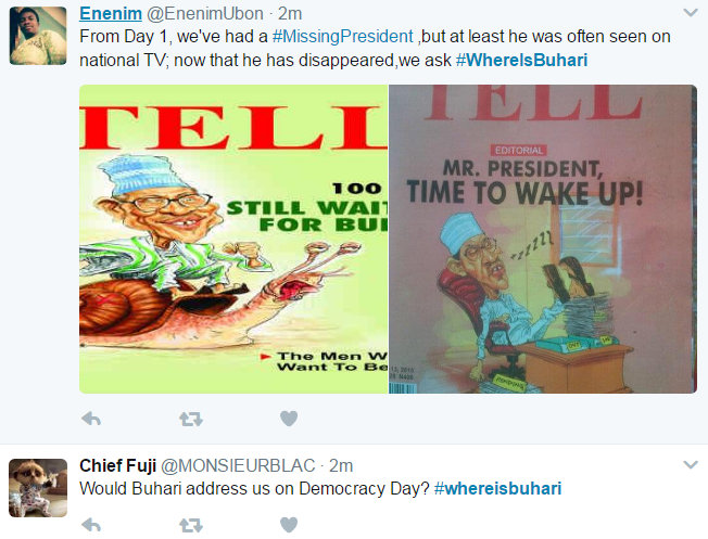  #Whereisbuhari Trends On Twitter As He Fails To Address The Nation On Workers [Photos]