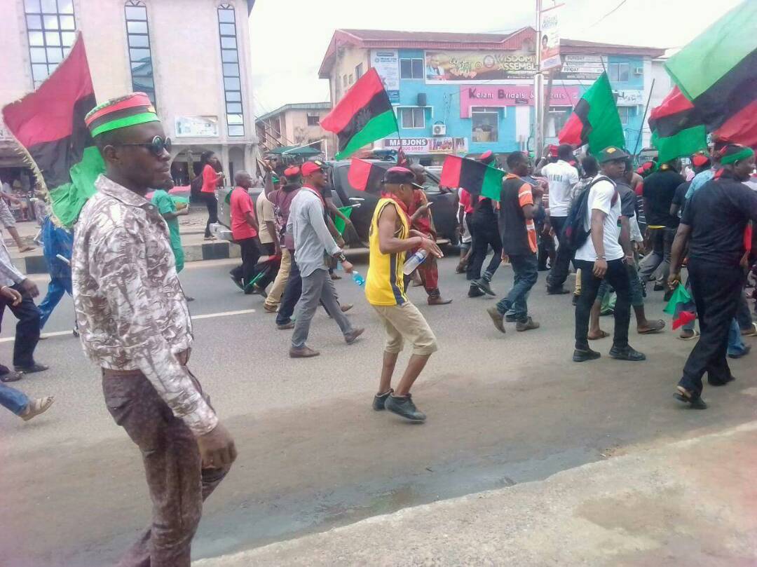 PHOTO NEWS: See The Photos Of 1million IPOB Members Who Received Nnamdi Kanu When He Visited Owerri Yesterday