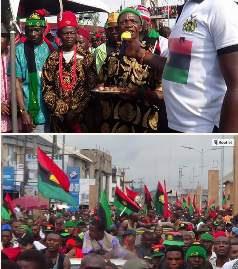 PHOTO NEWS: See The Photos Of 1million IPOB Members Who Received Nnamdi Kanu When He Visited Owerri Yesterday