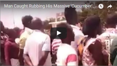 Man Caught, Seriously Rubbing His Massive ‘Cucumber’ On A Lady’s Backside In Public [Download Video] 