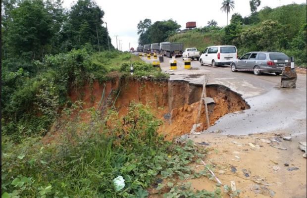 Commuters In Serious Tension As Major Road Linking Cross River, Other Parts Of Nigeria Cuts Off [Photo]