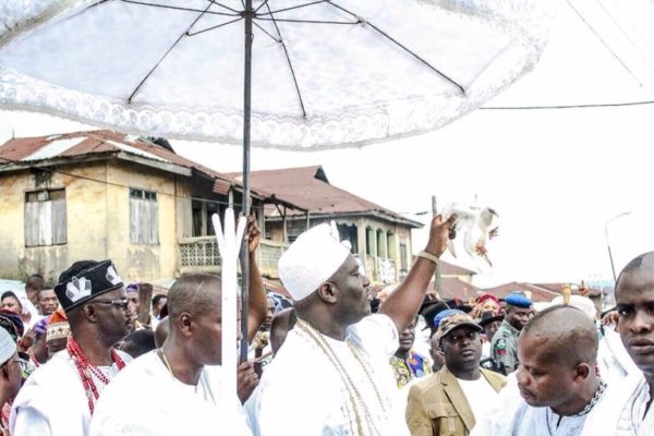 PHOTOS NEWS: Ooni Of Ife Celebrates Goddess Of Love Osun Without Wife, Olori Wuraola