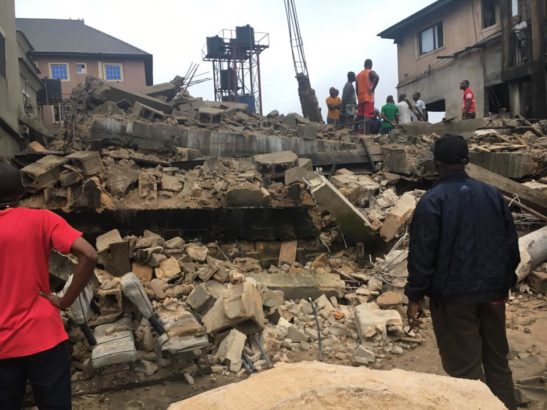 Building Collapses In Owerri; With 5 Corps Member Trapped Inside[Photos]