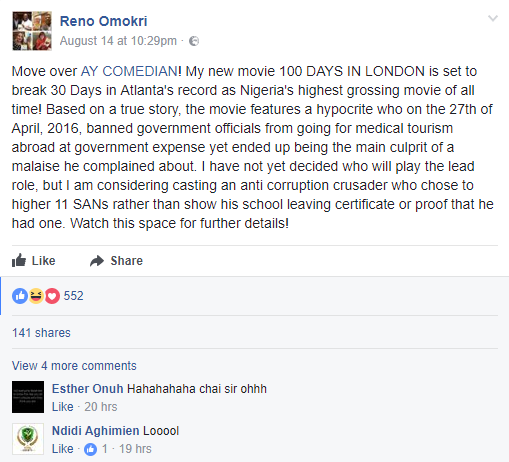 Reno Omokri Releases New Movie, Tagged ‘100 Days In London’ [See For Yourself]