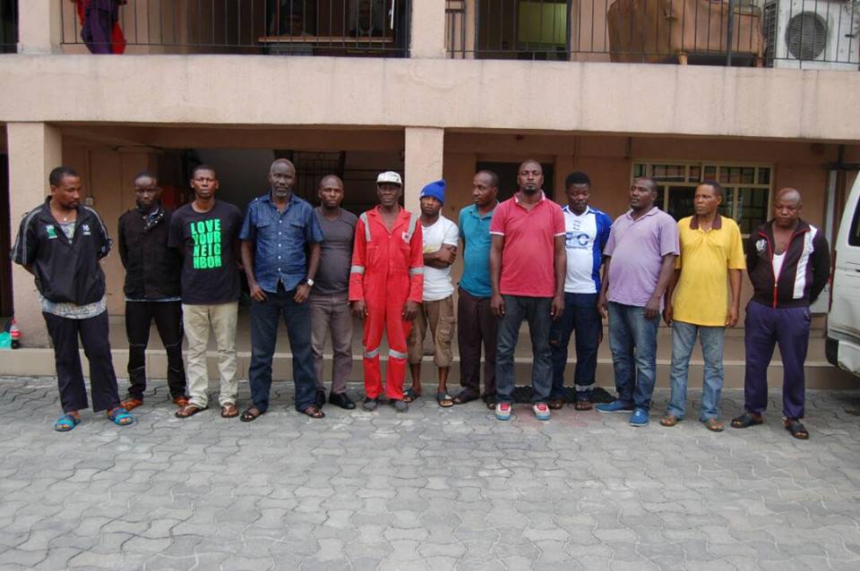 EFCC Parades 13 Oil Thieves In Port Harcourt-details 