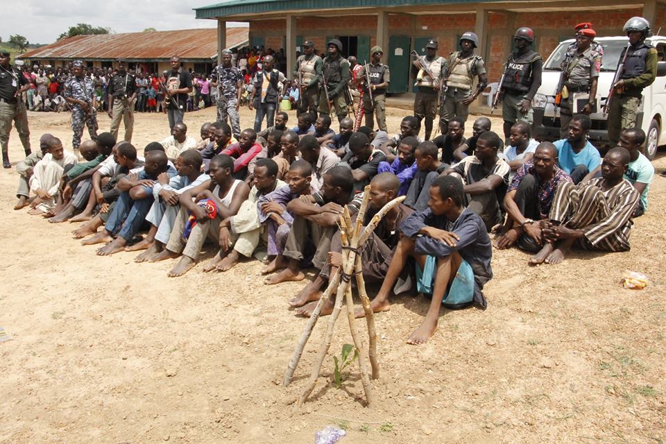  Police Parades 40 Kidnappers In Abuja, After Recovering Stolen Items [Photos]