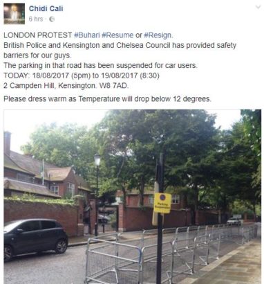 Nigerians Granted Permission To Protest At Abuja House, U.K Police Prepares [Photos]