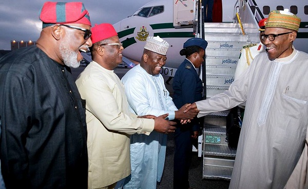 Photos Of President Buhari As He Arrives New York For The 72nd UN General Assembly Meeting