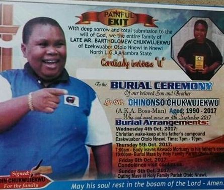 So Sad!!!Family Of Late Actor, Bossman, Release His Burial Poster
