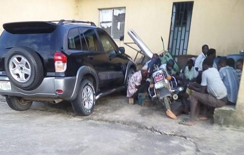 Hausa Men In Aba, Takes Cover In Aba Police Station [Photo]  