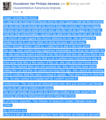 Gulder Ultimate Search Season 3 [2006] Winner Hector Joberteh, Shot Dead In Lagos