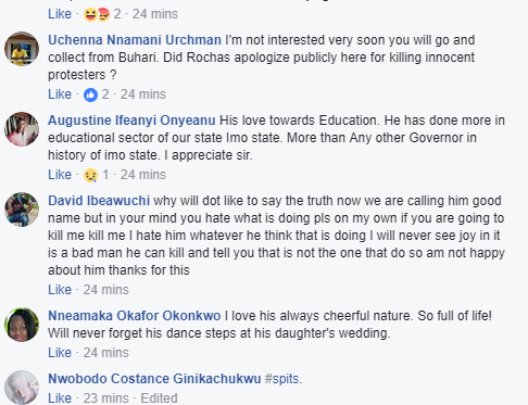 Facebook users rejects Governor Okorocha's N5.5m largesse, calls it blood money
