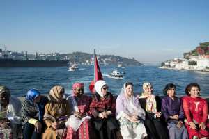 Aisha Buhari, Spotted Chilling With The Wives Of Other Leaders On A Yacht In Turkey [Photos]
