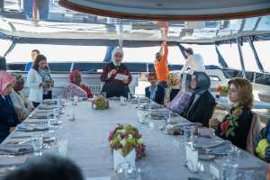 Aisha Buhari, Spotted Chilling With The Wives Of Other Leaders On A Yacht In Turkey [Photos]