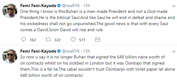 Buhari Will End In Defeat And Shame– Fani-Kayode