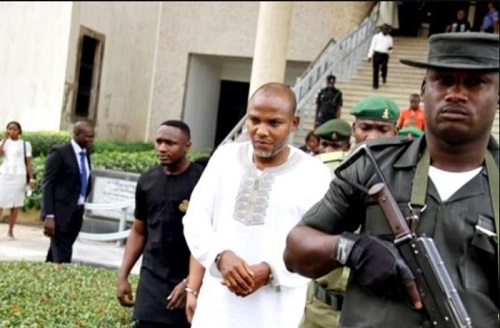 What Will Happen To Nnamdi Kanu’s Sureties, Senator Abaribe, Others, If IPOB Leader Is Not In Court On Tuesday